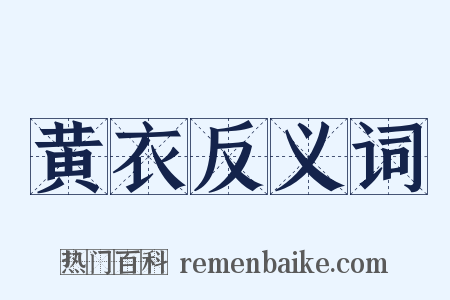 黄衣反义词是什么意思的图片